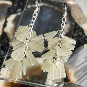 Healer Crystal Yellow Green Prehnite Earrings 2 1/2”